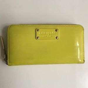 Kate Spade Bright Green Patent Leather Wallet